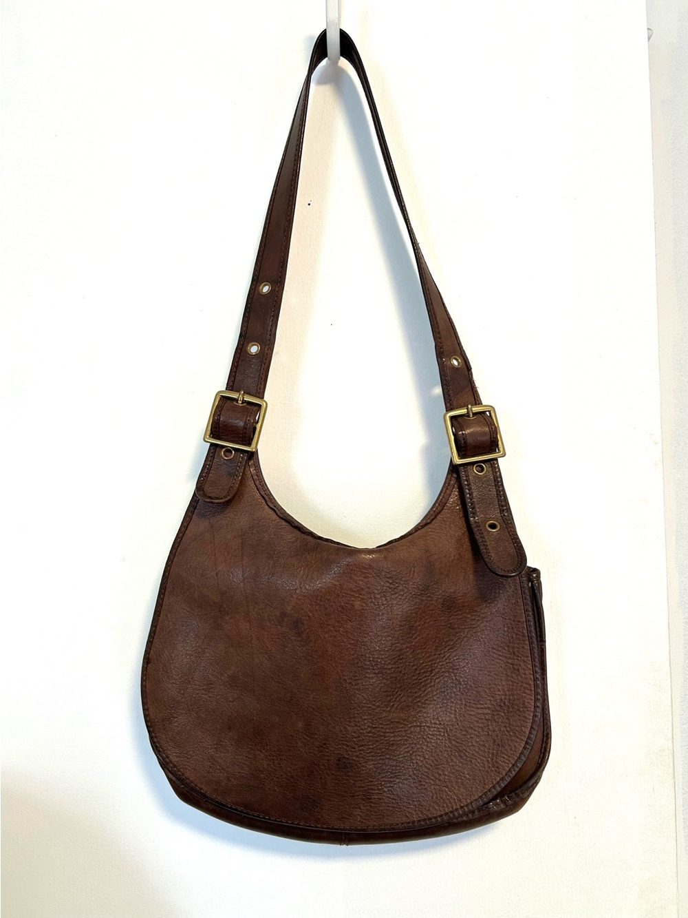 VTG Coach Bonnie Cashin Leather Saddle Bag Metal Cartouche Creed Tab